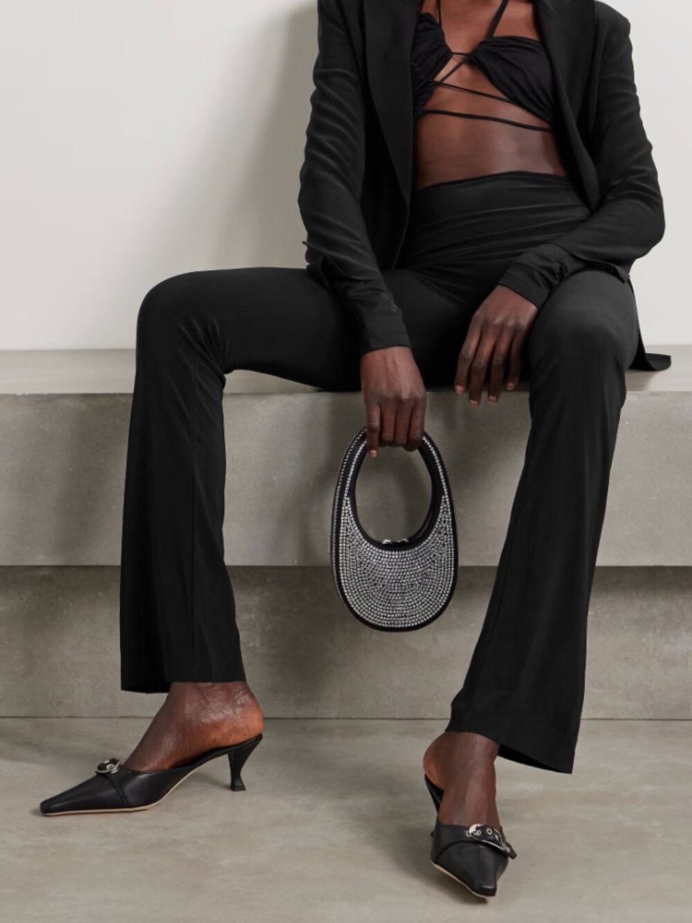 Norma Kamali Stretch jersey straight leg pants minimalism modern workwear office